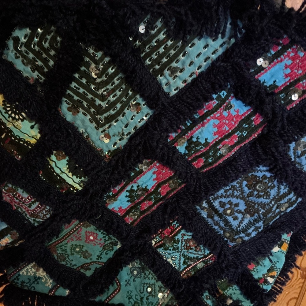 NWOT Ibban patchwork fringed oversized purse - Picture 7 of 14
